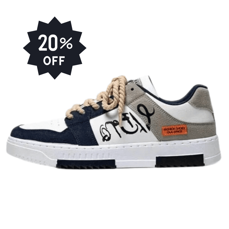 Sneakers homme, baskets sport, chaussures homme blanches et chaussures pour homme streetwear. Modèle en soldes avec semelle orthopédique et design moderne.